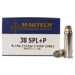 MAGTECH 38d Range/training 38 Special +p 125 Gr Semi Jacketed Soft Point Flat 50 Per Box/ 20 Cs