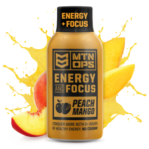 Mtn Ops 1103320512 Energy Shot Peach Mango Liquid 2 oz Bottle 12 Per Pack