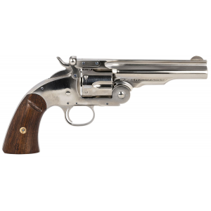 Taylors & Company 550670 Schofield Top Break 45 Colt (LC) Caliber with 5Barrel, 6rd Capacity Cylinder, Overall Nickel-Plated Finish Steel & Walnut Grip