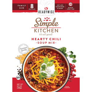 ReadyWise RWSK05064 Simple Kitchen Hearty Chili 8 Servings Per Pouch, 6 Per Case - Wise Foods