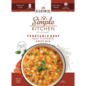 ReadyWise RWSK05067 Simple Kitchen Vegetable Beef Soup 8 Servings Per Pouch, 6 Per Case - Wise Foods