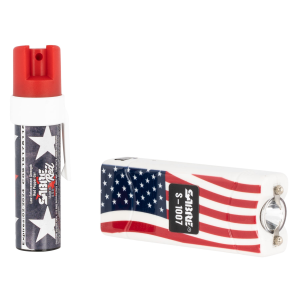 Sabre S7PGUSA USA Stun Gun & Pepper Gel Combo 12 ft USA Flag
