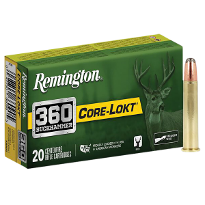 REMINGTON Ammunition R27742 Core-lokt 360 Buckhammer 180 Gr Soft Point Core Lokt 20 Per Box/ 10 Case