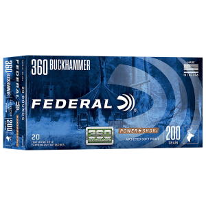 FEDERAL 360bhbs Power-shok Buckhammer 360 Buckhammer 200 Gr Jacketed Soft Point 20 Per Box/ 10 Cs