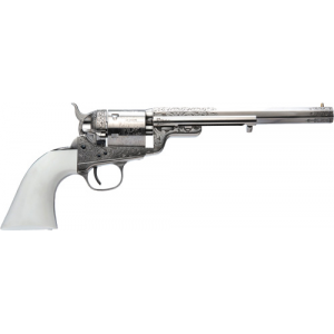 Cimarron 1851Rm Wb Hickok .38Spl 7.5 in Fs Nickel Engraved CA925N00G13WBH - Cimarron Firearms