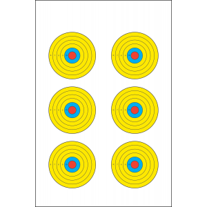 Action Target PRBE6100 High Visibility Bullseye Paper 17.50 in x 23 in Multi-Color 100 Per Box - Action Target