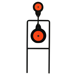 Birchwood Casey 46244 World of Targets Double Mag Handgun Black/Orange Steel Bullseye Standing