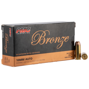 PMC 10a Bronze 10mm Auto 200 Gr Full Metal Jacket Truncated Cone 50 Per Box/ 20 Cs