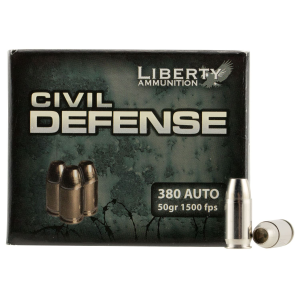LIBERTY Lacd380023 Civil Defense 380acp 50gr Lead Free Fragmenting Hollow Point 20 Per Box/50 Case Centerfire, Handgun Ammunition