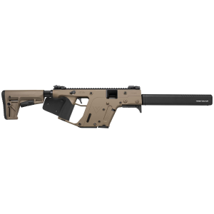 KRISS Vector GEN II CRB Rifle KV90-CFD22, 9mm, 16 in BBL, Semi-Auto, Defiance Kriss Stock, FDE Finish, Glock 17 Mags, Flip-Up Sights, 10+1 Rds, CA Compliant Model