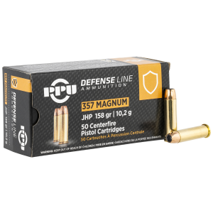 PPU Ppd357 Defense 357 Mag 158 Gr Jacket Hollow Point 50 Per Box/ 10 Cs