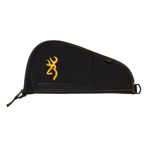 Browning 1429589913 Black & Gold Pistol Rug made of Water Resistant 600D Polyester Ripstop with Black Finish & Yellow BuckMark Logot Brushed Tricot Lining & Zipper 13 in L - Browning