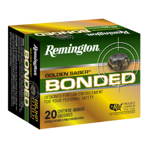 REMINGTON Ammunition 29343 Golden Saber Bonded 9mm Luger 147 Gr Bonded Brass Jacketed Hollow Point 20 Per Box/ 25 Case