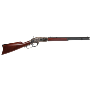 Cimarron CA281 1873 Short Full Size 45 Colt (LC) 10+1, 20 in Blued Octagon Steel Barrel, Color Case Hardened Steel Receiver, Wood Stock, , Rifle