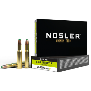 NOSLER 40065 Ballistic Tip 30-30 Win 150 Gr Round Nose Ballistic Tip 20 Per Box/ 10 Cs