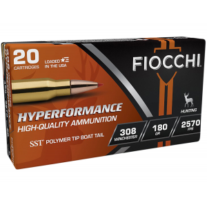 FIOCCHI 308hsc Hyperformance 308 Win 180 Gr Super Shock Tip 20 Per Box/ 10 Cs