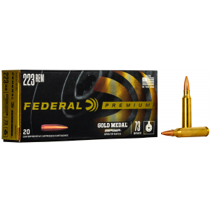 FEDERAL Gm223bh73 Premium Gold Medal 223 Rem 73 Gr Berger Open Tip Match 20 Per Box/ 10 Cs