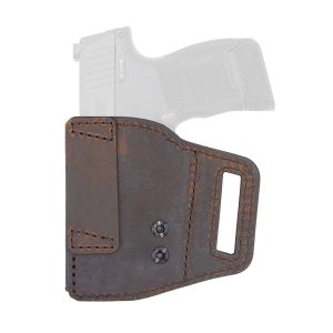 Versacarry V-Slide, Belt Slide Holster, Right Hand, Fits Sig P365XL, Distressed Leather and Polymer, Brown VSL211365XL