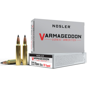 NOSLER 65145 Varmageddon 223 Rem 55 Gr Flat Base Tipped 20 Per Box/ 20 Cs