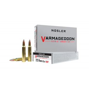 NOSLER 40223 Varmageddon 223 Rem 62 Gr Flat Base Hollow Point 20 Per Box/ 20 Cs