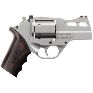 Chiappa 340308 Rhino 30DS-X Special Edition 357 Mag 6 Shot 3 in Matte Stainless Vent Rib Steel Barrel & Cylinder, Matte Stainless Aluminum Frame, Black/Red Finger Grooved G10 Grip, Exposed Hammer , Revolver