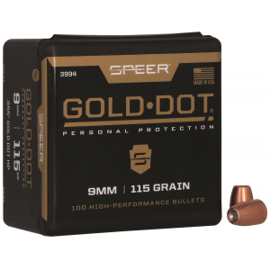 Speer 3994 Gold Dot Personal Protection 9mm .355 115 gr Hollow Point 100 Per Box/ 5 Case