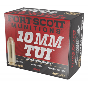 Fort Scott Munitions 10MM124SCV Tumble Upon Impact (TUI) 10mm Auto 125 gr Solid Copper Spun 20 Per Box/ 25 Cs