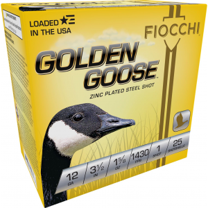 Fiocchi 1235GG1 Golden Goose 12 Gauge 3.50 in 1 5/8 oz 1 Shot 25 Per Box/ 10 Cs