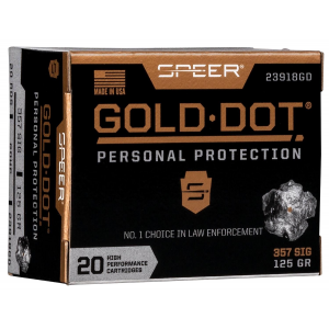 Speer 4360 Gold Dot Personal Protection 357 Sig .357 125 gr Hollow Point 100 Per Box/ 5 Case