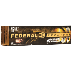 FEDERAL Lg45c1 Premium Hammerdown 45colt 250gr Bonded Hollow Point 20 Per Box/10 Case Centerfire, Handgun Ammunition