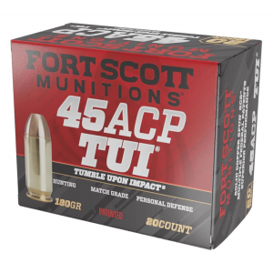 Fort Scott Munitions 450180SCV Tumble Upon Impact (TUI) 45 ACP 180 gr Solid Copper Spun 20 Per Box/ 25 Cs