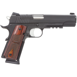 Sig Sauer 1911R45BSSCA 1911 *CA Compliant Full Size Frame 45 ACP 8+1, 5 in Stainless Carbon Steel Barrel, Black Nitron Serrated Stainless Steel Slide, Black Nitron Stainless Steel Frame w/Beavertail & Picatinny Rail, Rosewood Grip Grip Safety, Pistol