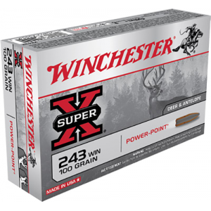WINCHESTER Ammo X2432 Power-point 243 Win 100 Gr Power Point 20 Per Box/ 10 Case