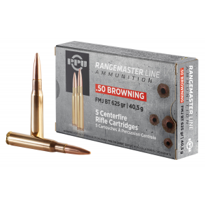 PPU Pprm50 Rangemaster 50 Bmg 625 Gr Full Metal Jacket 5 Per Box/ 20 Cs