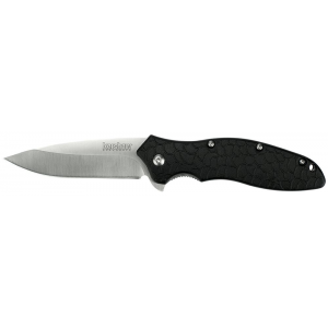 Kershaw 1830 OSO Sweet 3 in Flipper Drop Point Plain Satin 8Cr13MoV SS Blade\t Black GFN Handle\t Includes Pocket Clip