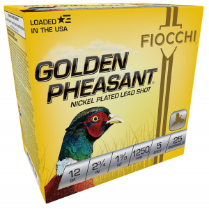 Fiocchi 12GP5 Golden Pheasant Extrema 12 Gauge 2.75 in 1 3/8 oz 5 Shot 25 Per Box/ 10 Cs