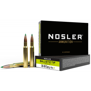 NOSLER 40068 Ballistic Tip 30-06 Springfield 125 Gr Spitzer Ballistic Tip 20 Per Box/ 10 Cs