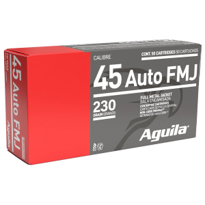 Aguila 1E452110 Target & Range Handgun 45 ACP 230 gr Full Metal Jacket 50 Per Box/ 20 Cs