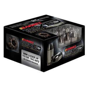 BARNES Bullets 21551 Tac-xpd Defense Handgun 9mm Luger +p 115 Gr Tac-xp 20 Per Box/ 10 Cs