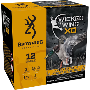 Browning Ammo B193411232 Wicked Wing XD 12Gauge 3 in 1 1/4oz 2Shot 25 Per Box/10 Case, Shotgun Shells