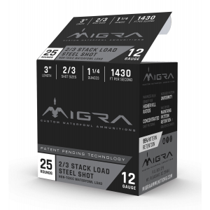 MIGRA Ammunitions M12s23 Staxd 12 Gauge 3 In 1 1/4 Oz 2/3 Shot 25 Per Box/ 10 Cs