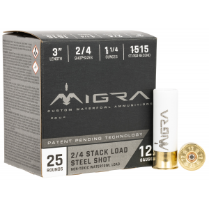 MIGRA Ammunitions M12s24 Staxd 12 Gauge 3 In 1 1/4 Oz 2/4 Shot 25 Per Box/ 10 Cs