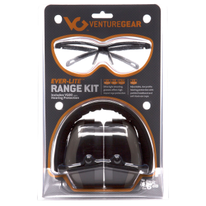 Pyramex VGCCOMBO8610 Ever Lite Range Kit Earmuff/Shooting Glasses 26 dB Black - Pyramex