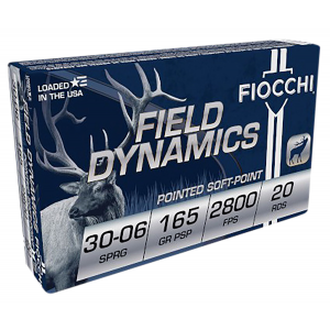 FIOCCHI 3006c Field Dynamics 30-06 Springfield 165 Gr Pointed Soft Point 20 Per Box/ 10 Cs