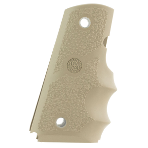 Hogue 43003 Rubber Grip Cobblestone Desert Tan with Finger Grooves for 1911 Officer