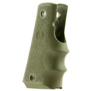 Hogue 45001 OverMolded Grip Cobblestone OD Green Rubber with Finger Grooves for 1911 Government