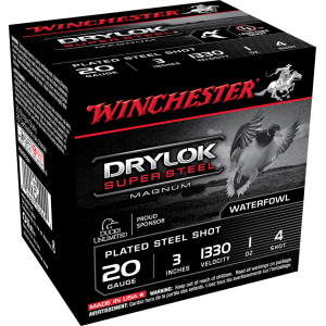 Winchester Ammo XSM2034 Drylok Super Steel Magnum 20 Gauge 3 in 1 oz 4 Shot 25 Per Box/ 10 Case
