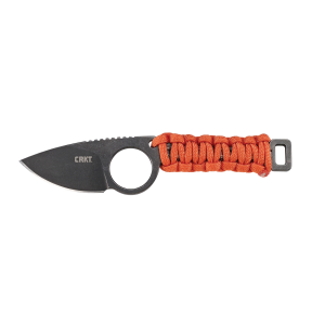 CRKT 2415 Tailbone 2.13 in Fixed Plain Black Stonewash 8Cr13MoV SS Blade Orange Wrapped 45Mn Carbon Steel Handle - Columbia River