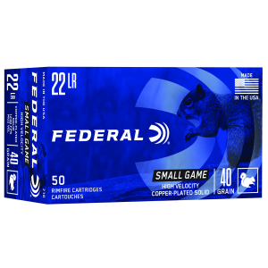 FEDERAL 710 Small Game & Target High Velocity 22 Lr 40 Gr Copper Plated Round Nose 50 Per Box/ 100 Cs