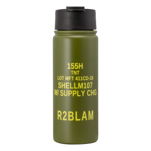 Mission First Tactical Mission First Tactical, M107 155 Howitzer Drinkware, Flip Top Tumbler, 16 oz, Green DM107-16 - Mission First Tactical